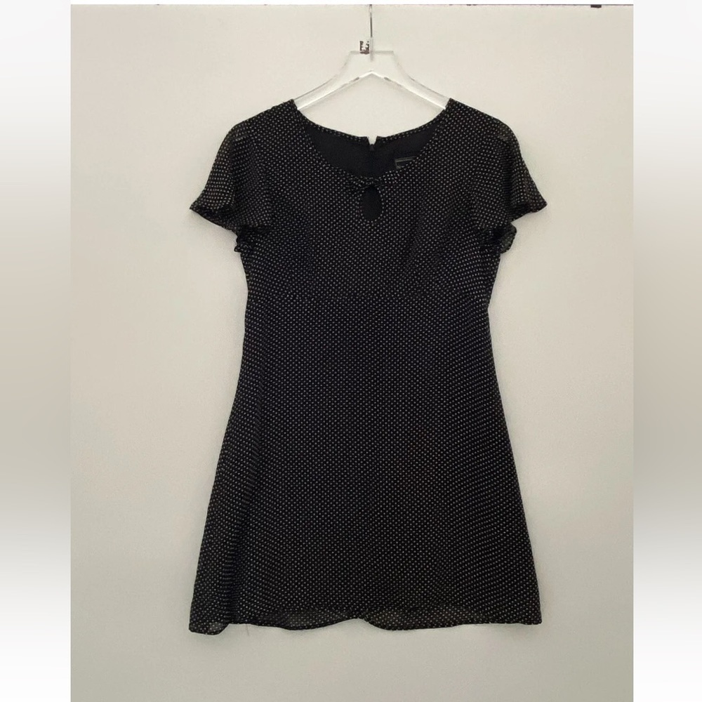 Nanette Lepore Robespierre Black Polkadot Dress Bow Accent Womens Size 8 (509)